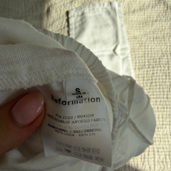 Reformation Linen Drawstring Pants — white - Picture 3 of 4